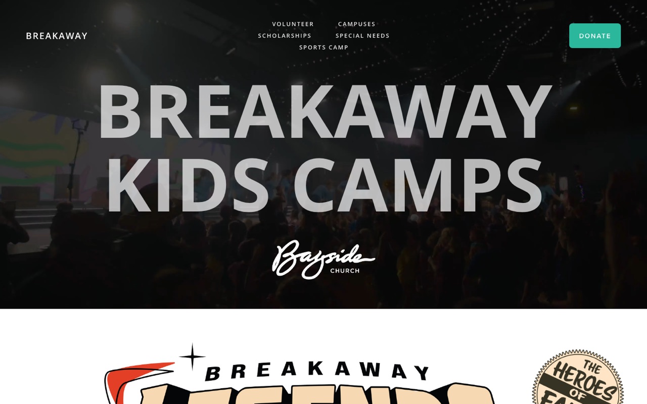 Screenshot of Breakaway Kids Camps